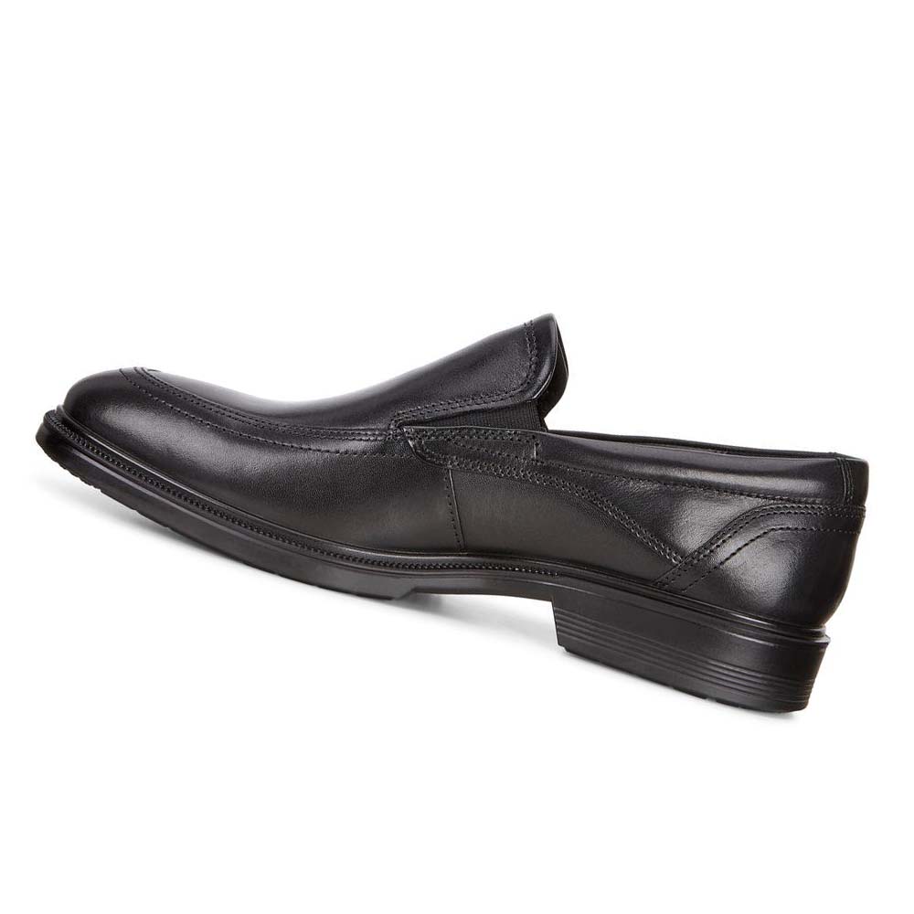 Men's Ecco Lisbon Apron Slip On Dress Shoes Black | USA 519FDN